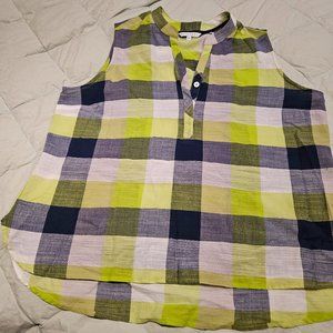 Foxcroft Sleeves 100% Cotton blouse 14P High  Low